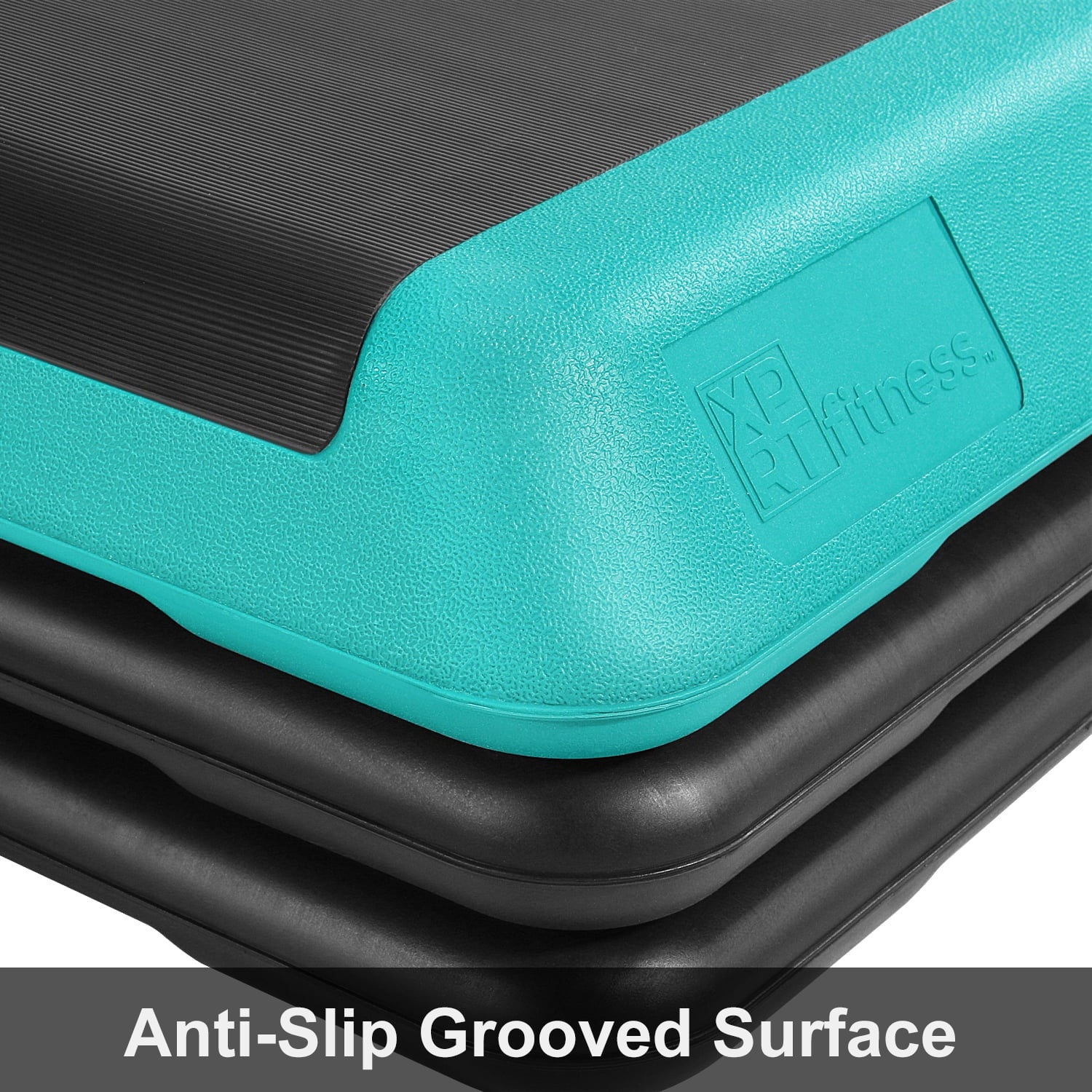 Aerobic Stepper 43’’ Platform with 4 Risers Health Club Size Step Exercise - Green with Rubber Cover